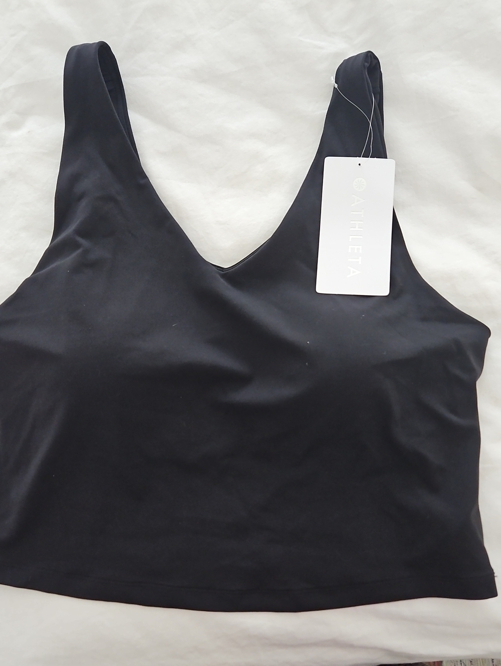 Athleta Black V-Neck Crop Tank
